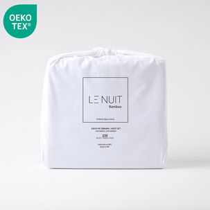 Sábanas 1 Plaza 100% Bambú 230 Hilos Essentials Liso Blanco