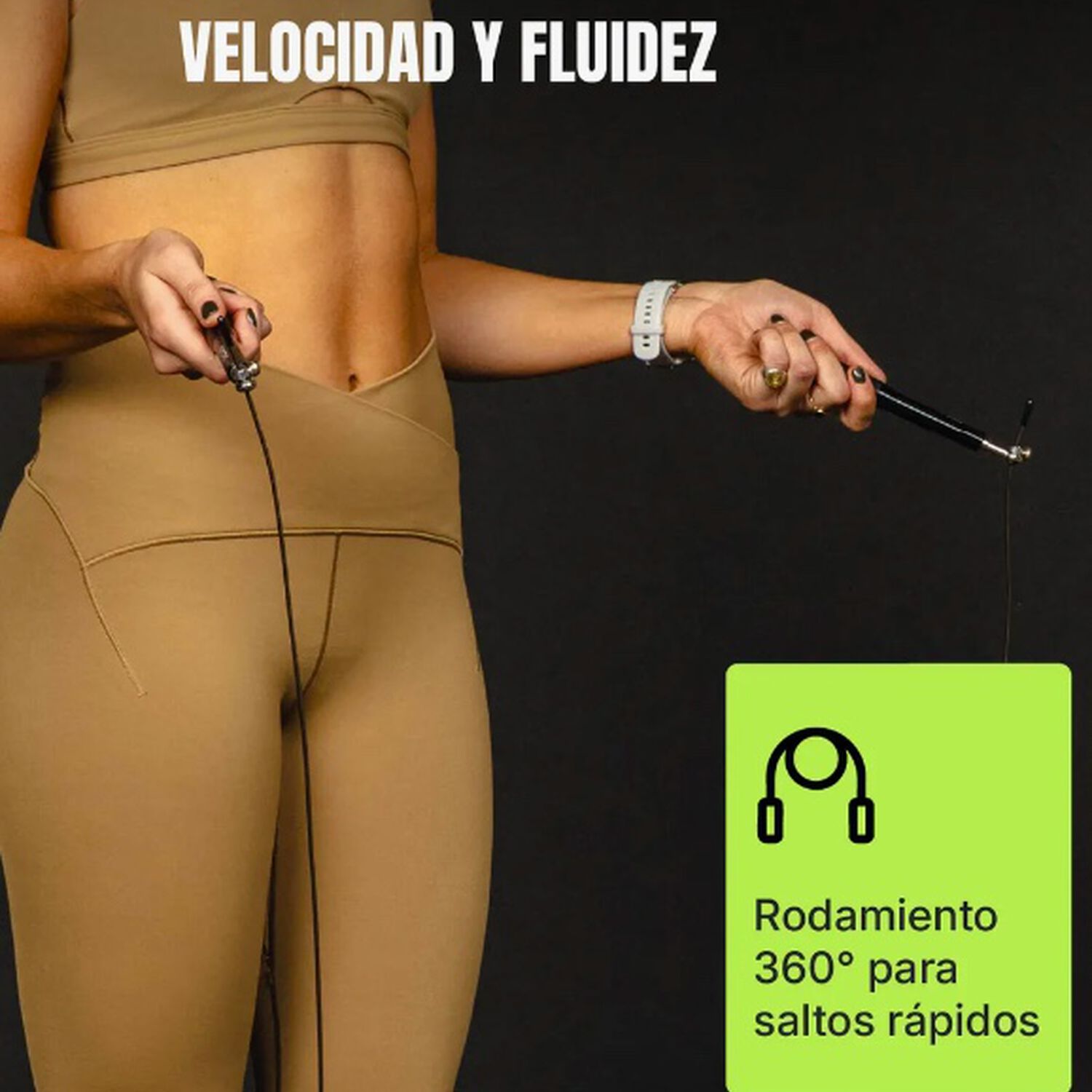 Cuerda Saltar Velocidad Aluminio Negro image number 1.0
