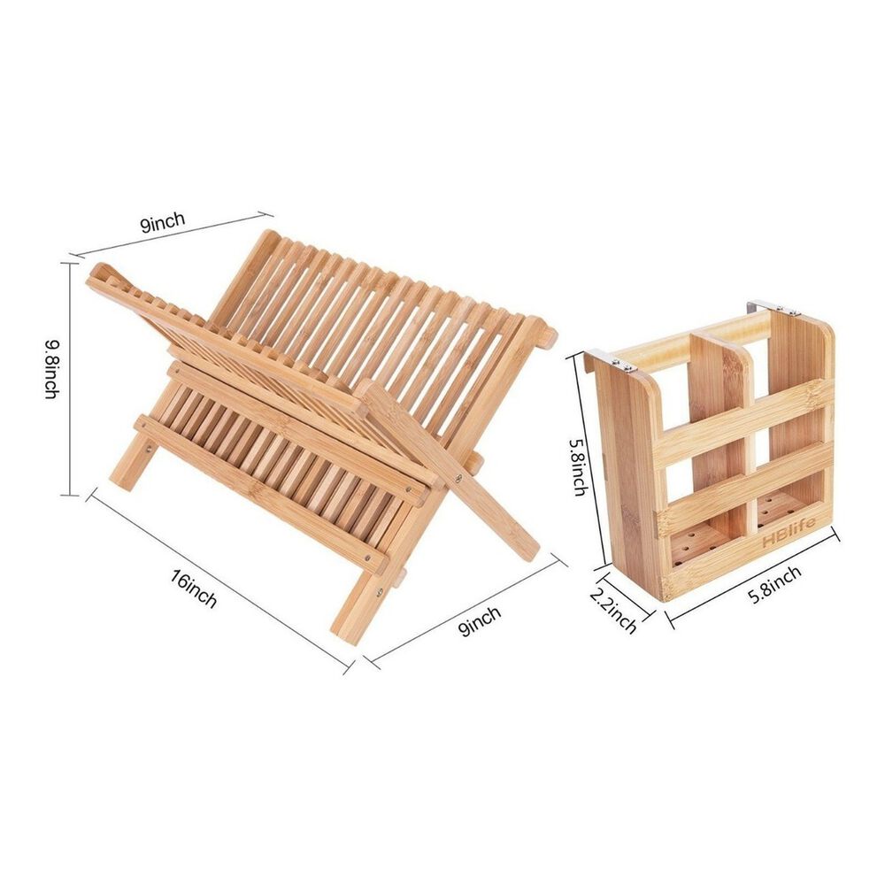 Escurridor De Platos Bambú Ecológico Plegable Y Funcional image number 2.0