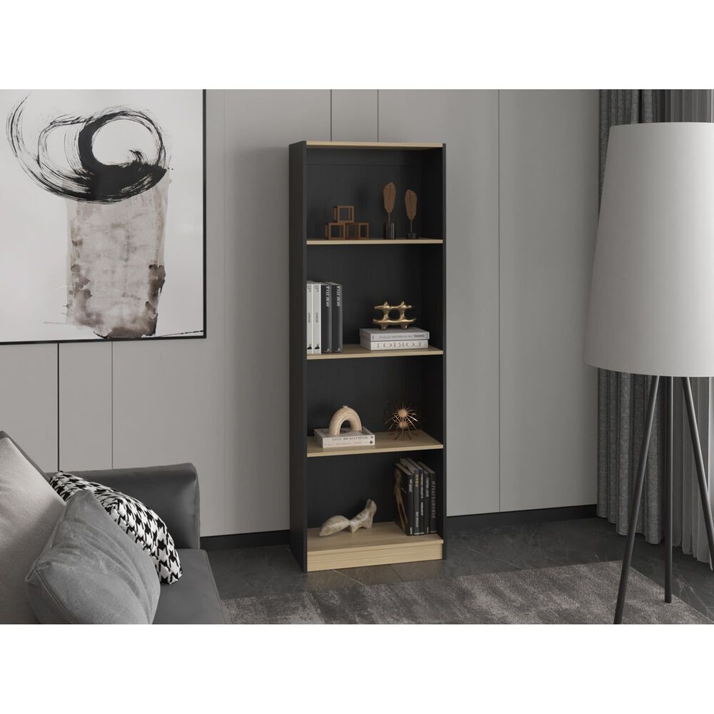 Estante Organizador 3 Niveles 180,6x62,8x29,9 Cm Negro Y Caf&eacute; Claro image number 4.0