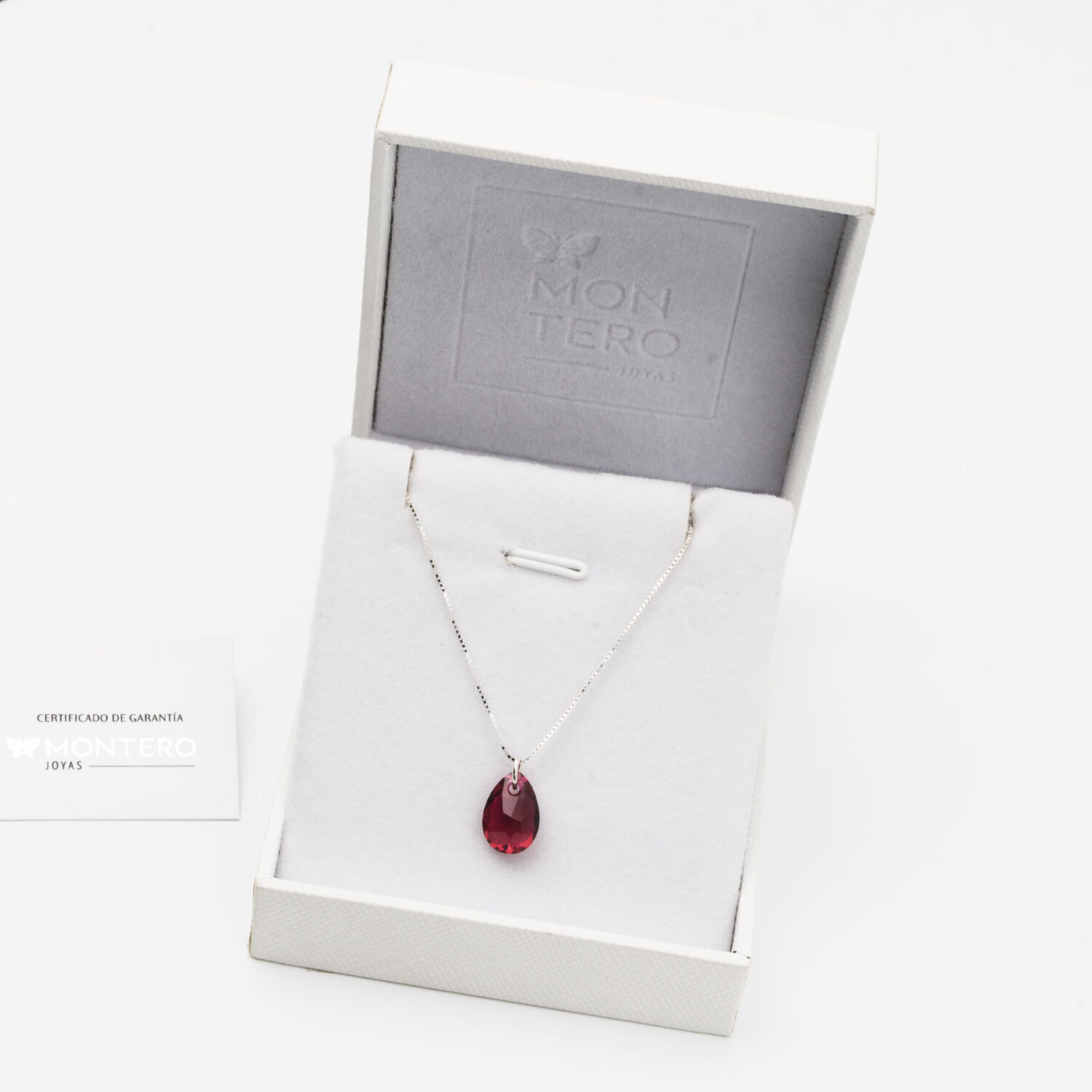 Collar Gota De Luz Con Cristal Genuino Scarlet image number 2.0