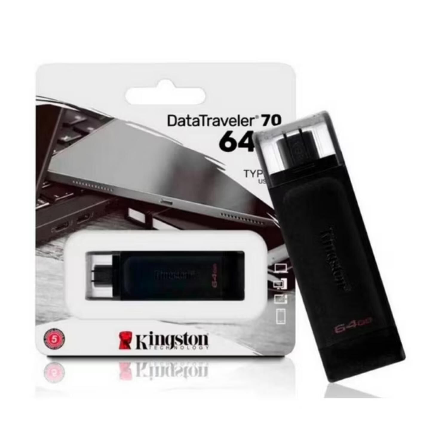 Pendrive Usb 3.2 Tipo C 64gb Negro Dt70 image number 3.0