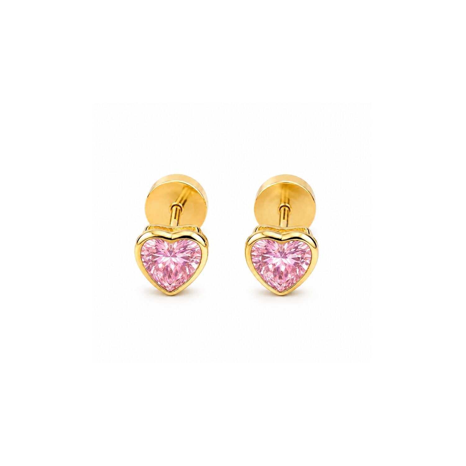 Aros Abridores Coraz&oacute;n 6mm Oro 18k Tope A Presi&oacute;n Ni&ntilde;as Jovenes image number 5.0