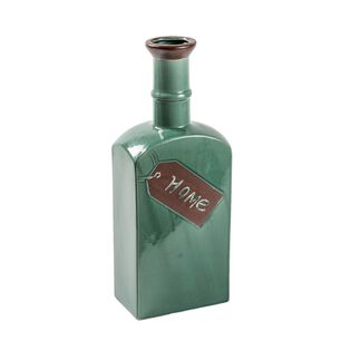 Botella Decorativa De Cer&aacute;mica Turquesa 36x13 Cm