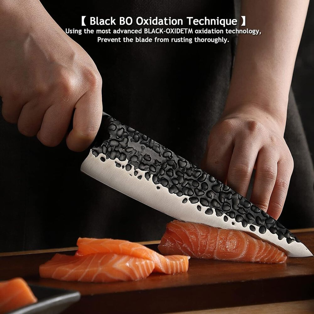 Cuchillo Parrillero Acero Inoxidable 21cm Negro Profesional image number 4.0