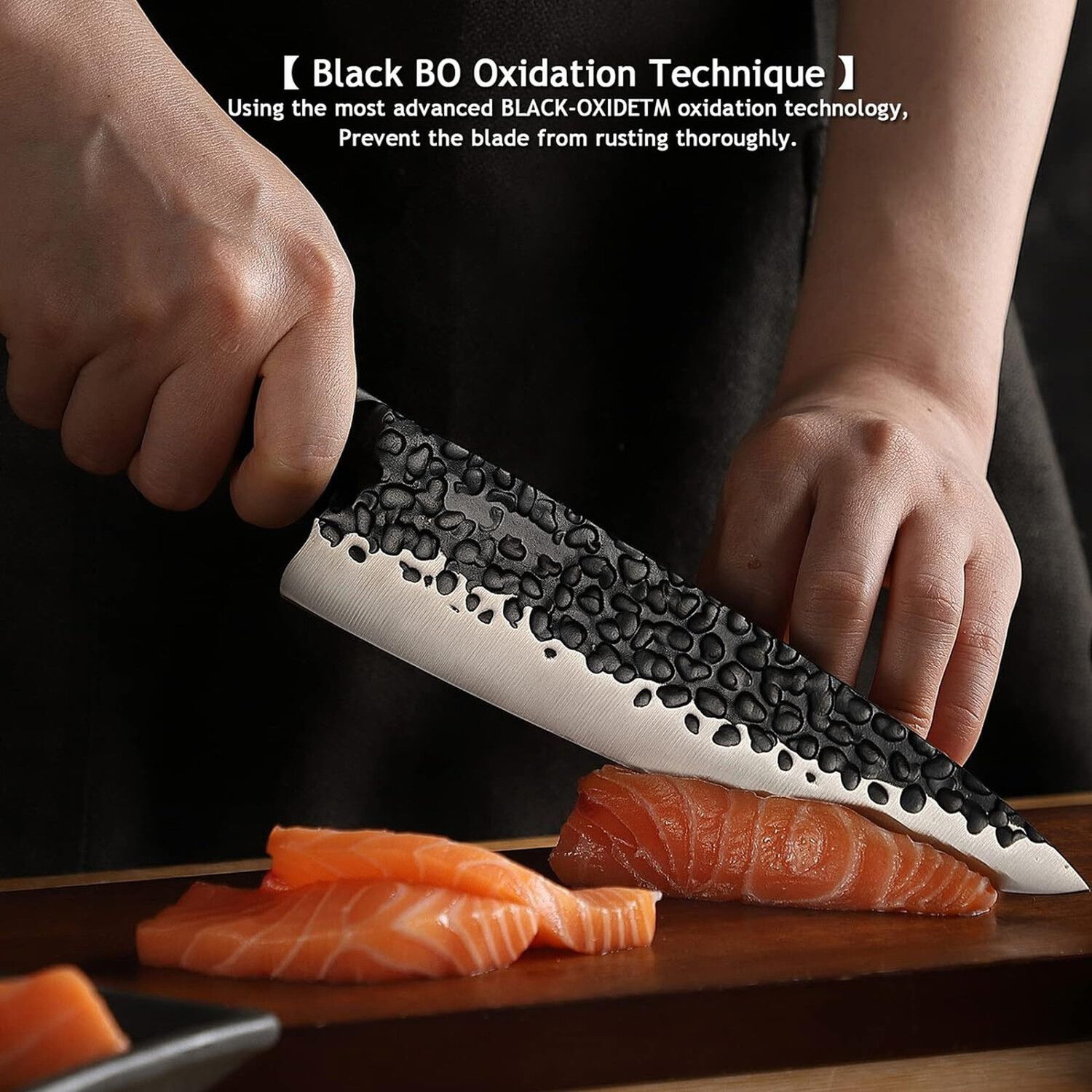 Cuchillo Parrillero Acero Inoxidable 21cm Negro Profesional image number 4.0
