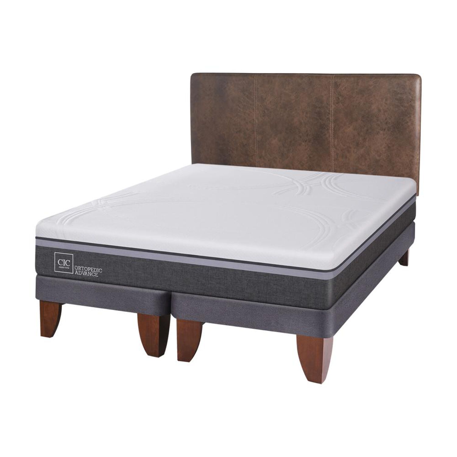 Cama Europea Cic Ortopedic Advance / 2 Plazas / Base Dividida + Respaldo image number 1.0
