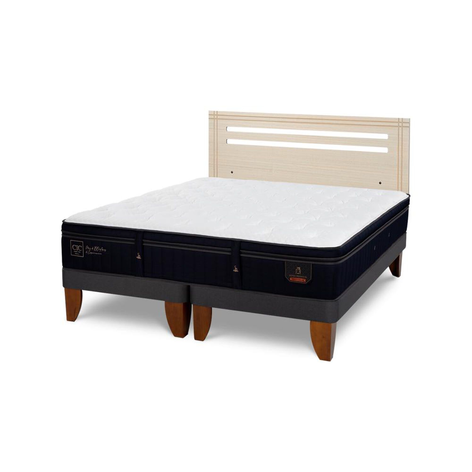 Cama Europea Cic Linea Premium / 2 Plazas / Base Dividida + Respaldo image number 5.0