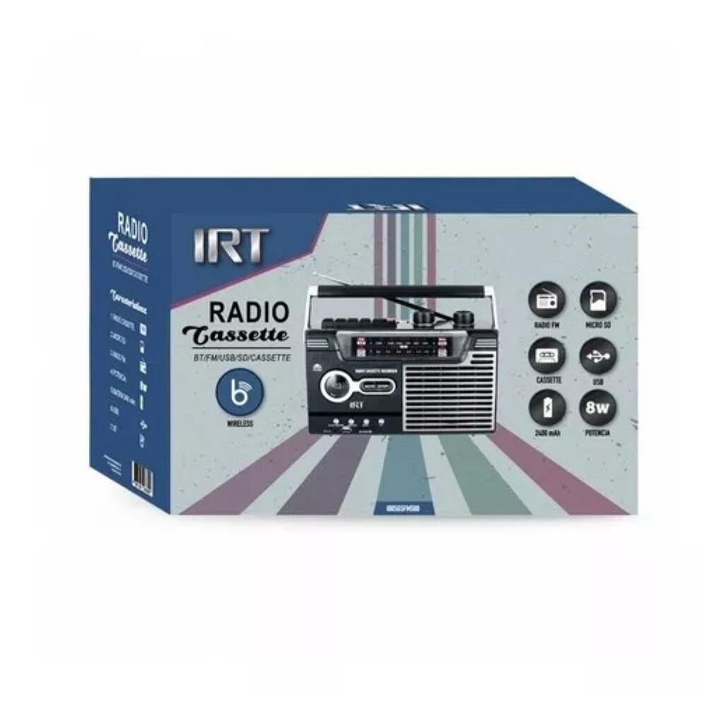 Radio Cassette Bluetooth Aux Usb Fm Am Sw Vintage Record image number 1.0