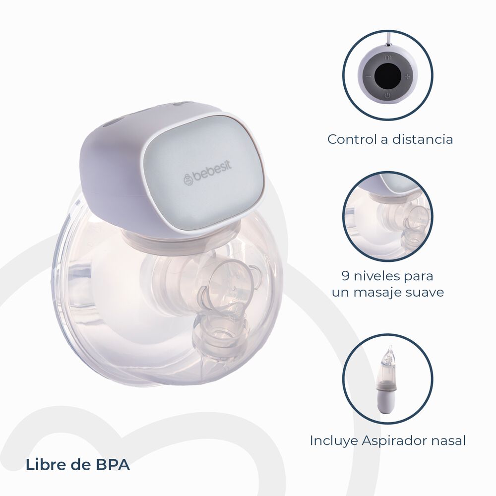 Extractor Leche Control Remoto + Aspirador Nasal + 10 Bolsas image number 7.0