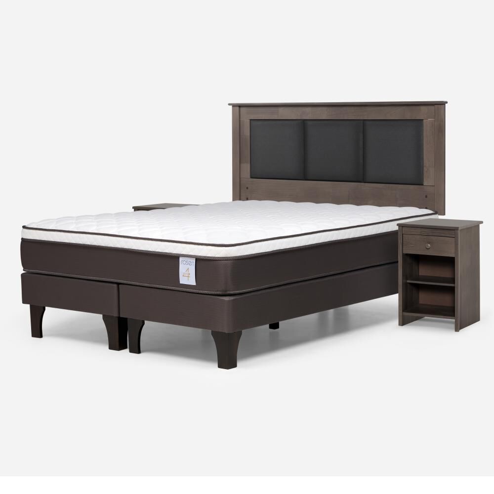 Cama Europea Rosen New Style 4 Plus / King / Base Dividida  + Set Maderas Rachel Gris image number 1.0