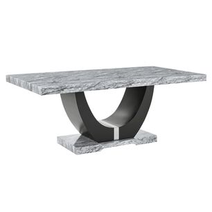 Mesa De Comedor Moderna Moon M&aacute;rmol Gris