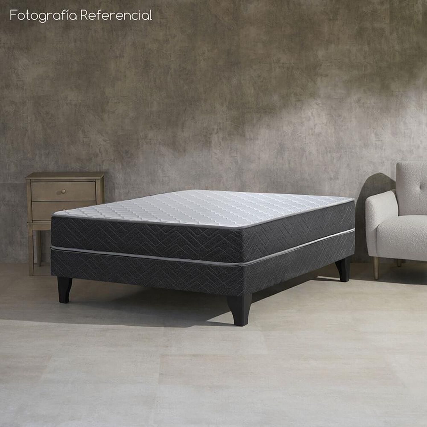 Cama Europea Celta C&aacute;diz / 2 Plazas / Base Normal + Veladores image number 2.0