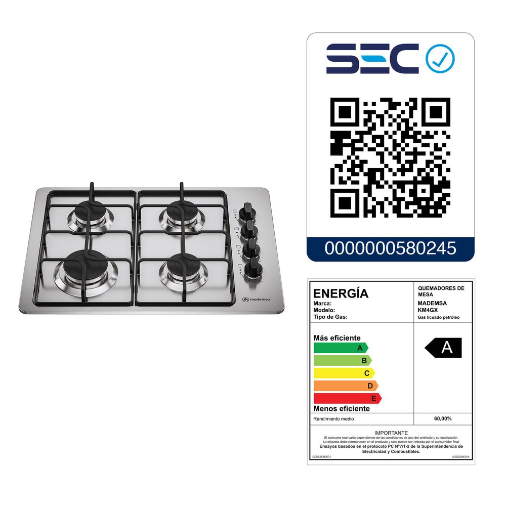 Kit Empotrable Horno Om6tb + Encimera Km4gx + Campana Dm6ss image number 14.0