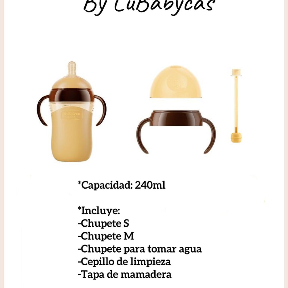 Mamadera 240ml Con Chupetes Y Cepillo De Limpieza Lubabycas image number 7.0