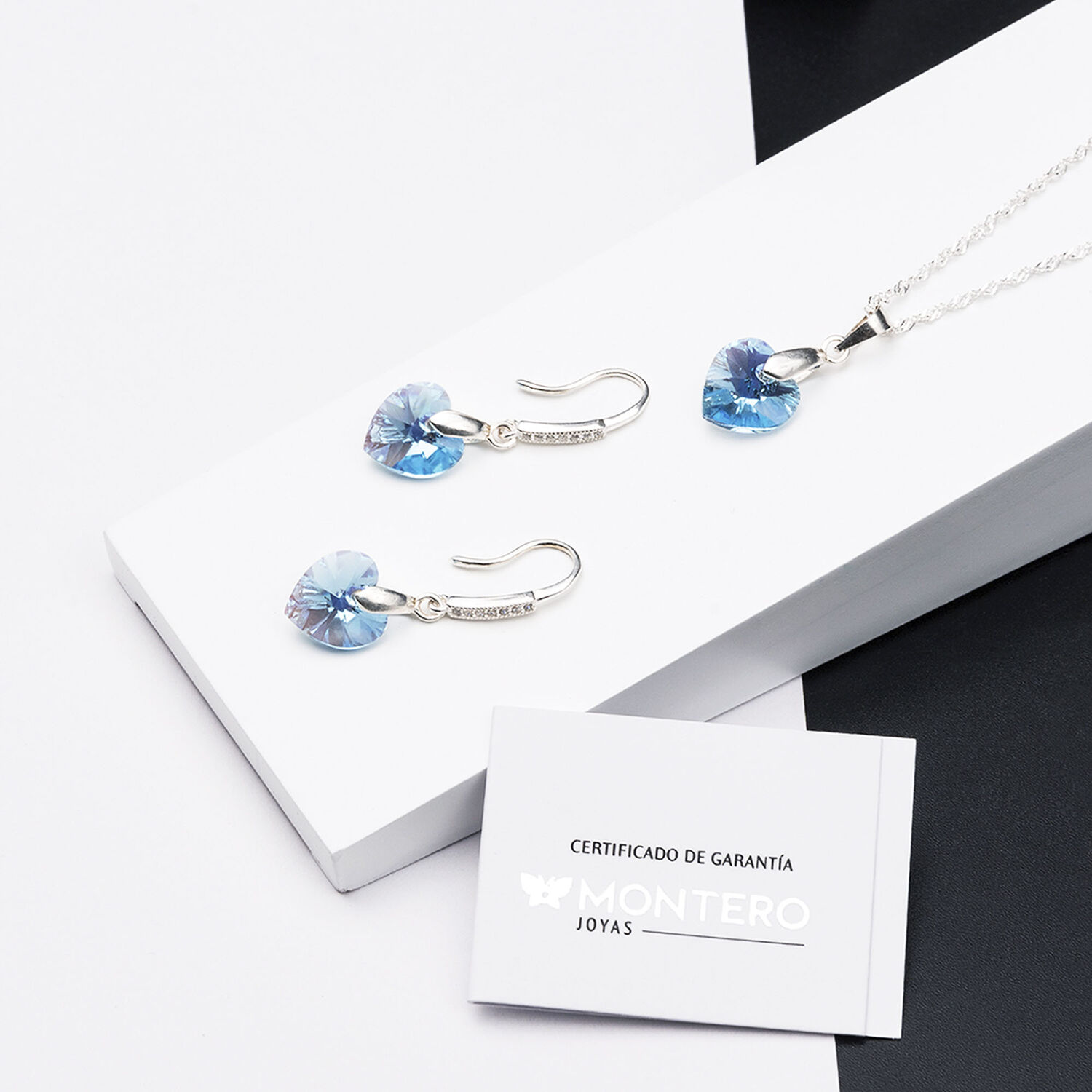 Conjunto Romance Cristales Genuinos Aquamarine image number 1.0