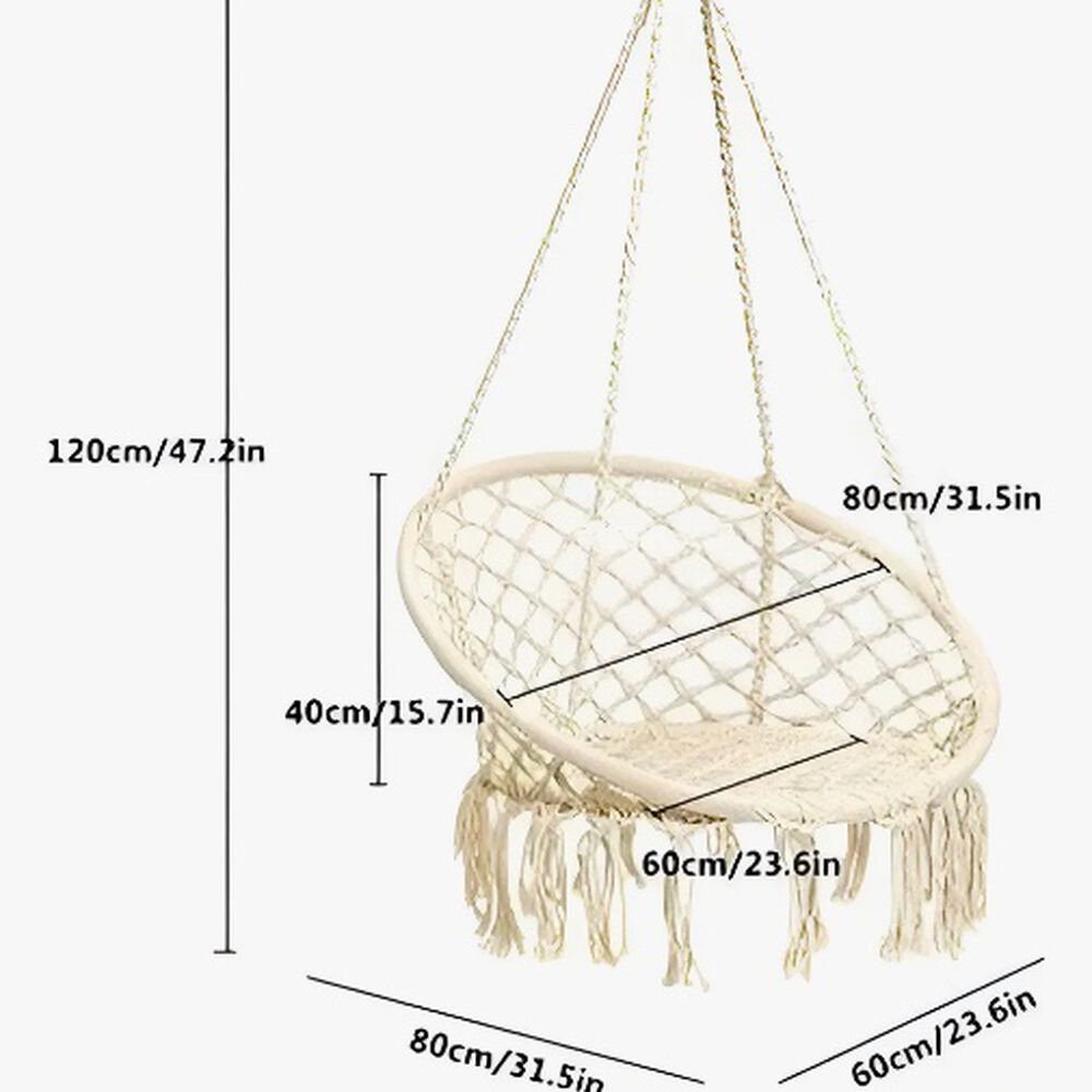 Hamaca Silla Colgante De Macrame image number 2.0