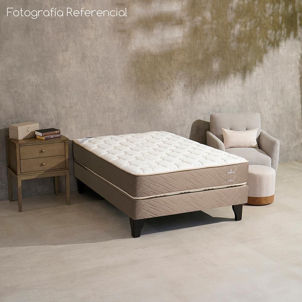 Cama Europea Celta Bamboo / 1.5 Plazas / Base Normal + Set De Maderas image number 3.0