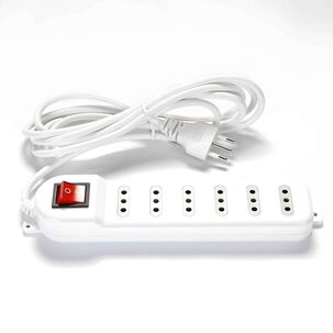 Alargador Zapatilla Con Switch 6 Posiciones 3mts Blanco - Macrotel