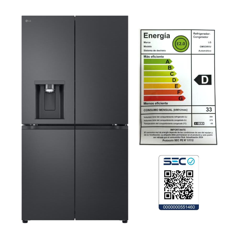 Refrigerador French Door Lg Gm92spv.aevpecl / No Frost / 637 Litros / D image number 11.0