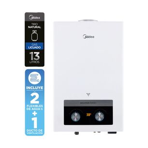 Calefont Midea MGWH10-20EQPCLW-GL / Tiro Forzado / Gas Licuado  / 10 Litros