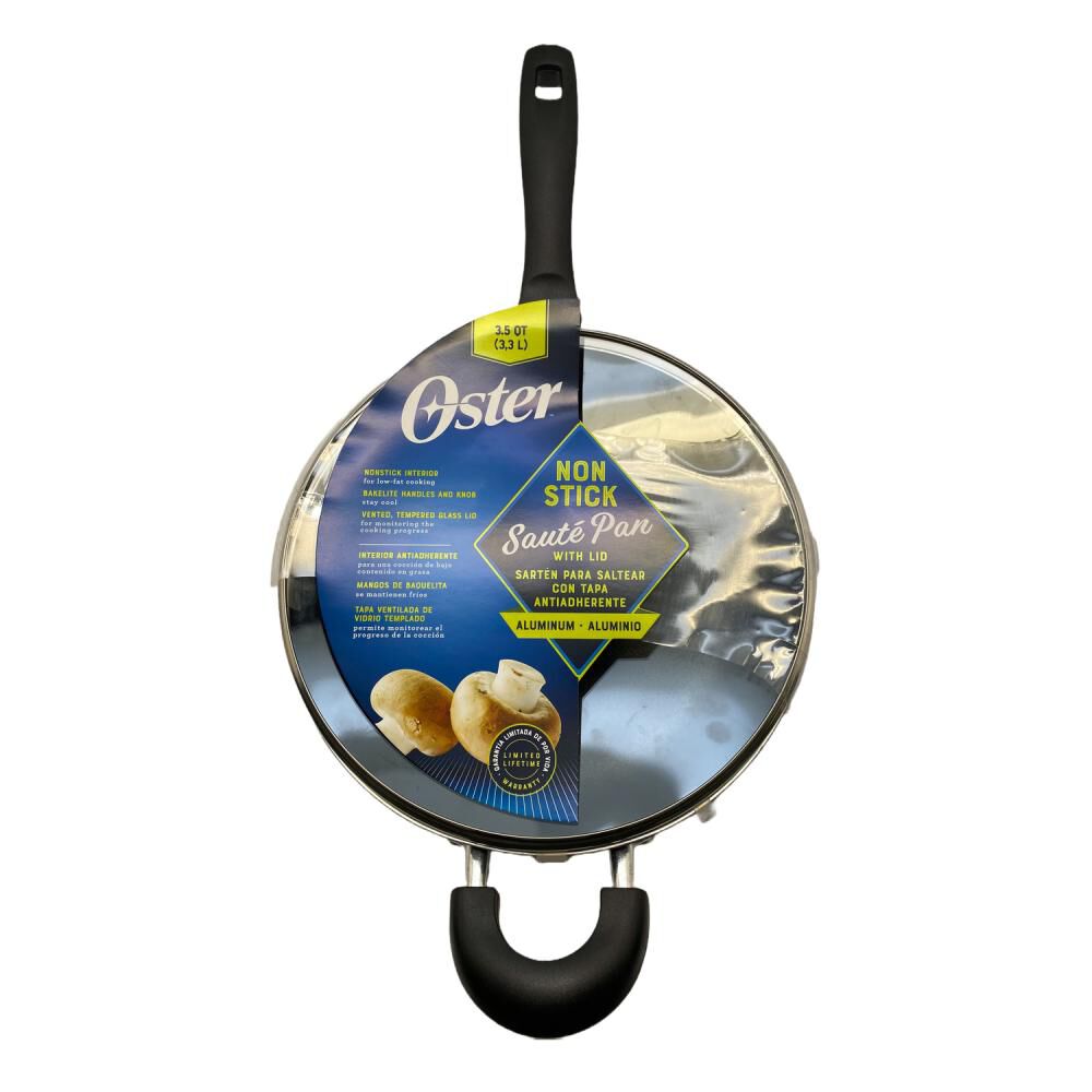 Wok Aluminio Con Tapa Y Manilla Clairborne Oster /  27 Cm / 2 Piezas image number 3.0