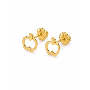 Aros Manzana Calada 5mm Oro 18k 0.75gr Regalo Mujer Ni&ntilde;a Dorado