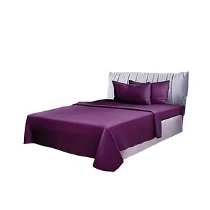 Sabanas 2 Plazas Elasticada 4 Piezas Polar 144 Hilos Violeta Oscuro