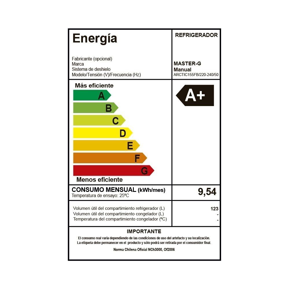 Frigobar 155 Litros Arctic155fb Gris Master-g image number 5.0