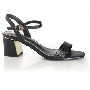 Sandalia Con Taco Mujer Via Uno Black