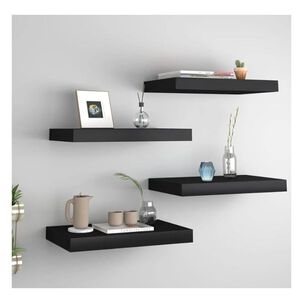 Repisa Flotante Negra Minimalista Estante Organizador Pared 60cm