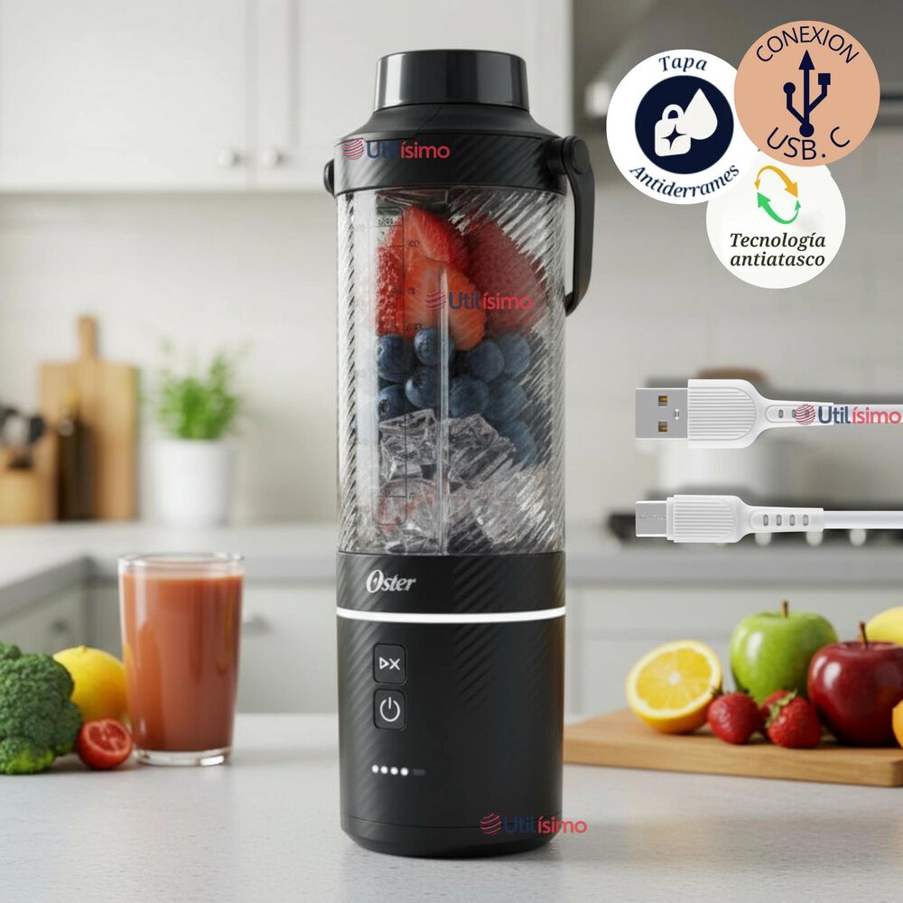 Oster Licuadora Portátil, Gomax, 590 Ml De Capacidad, Para Smoothies, Negro, Blstgfp-b20-000 image number 0.0