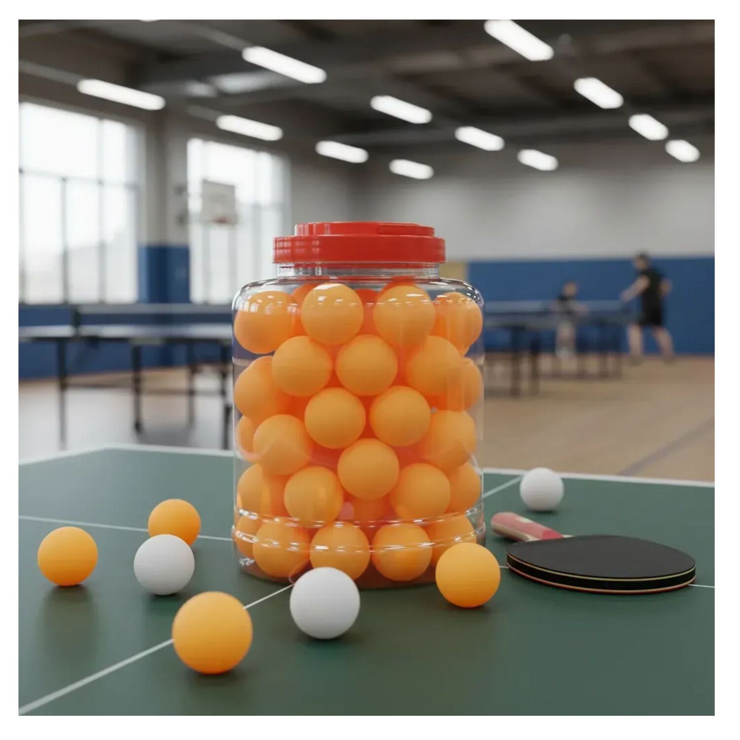 Pelotas De Ping Pong Set 60und En Tarro Naranja image number 2.0