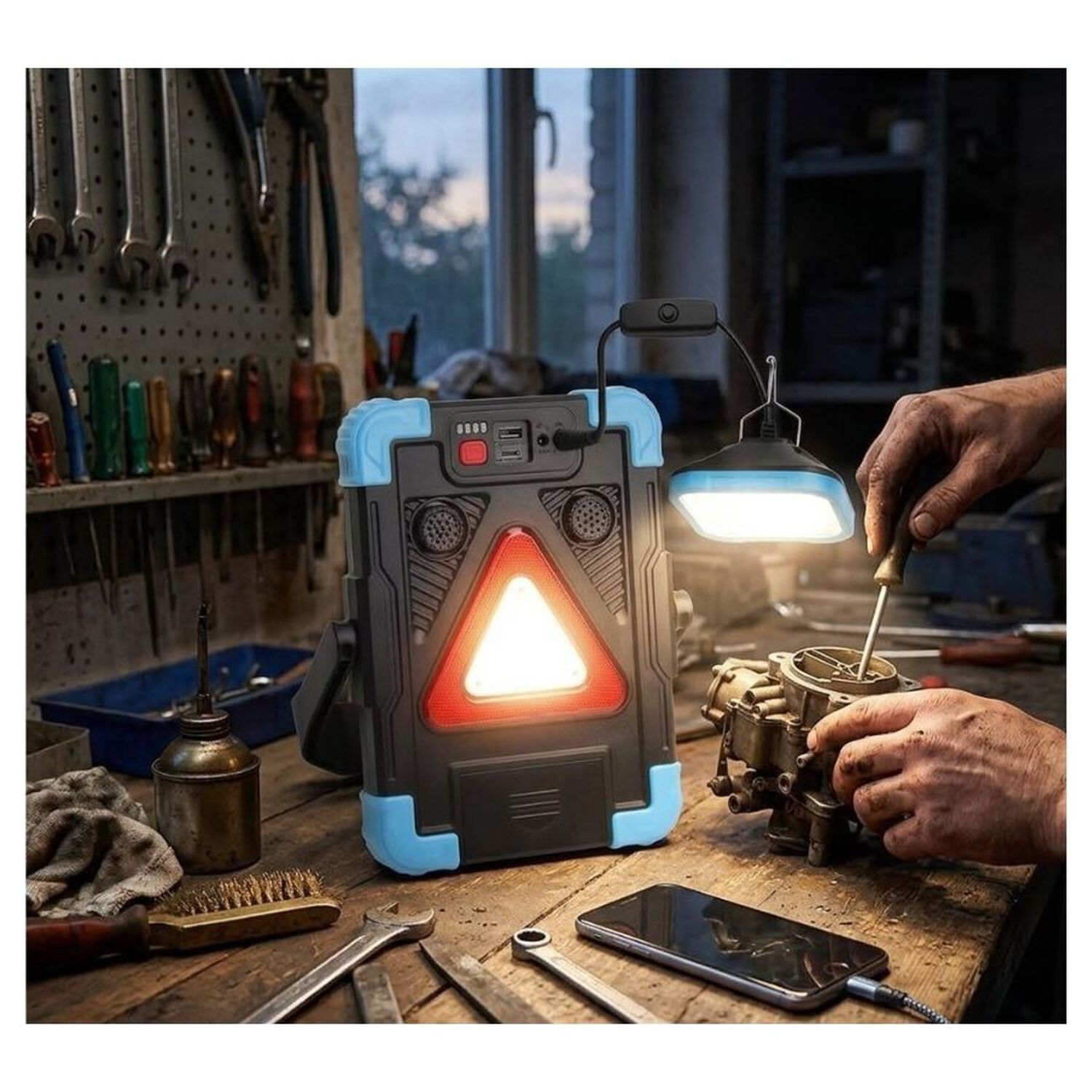Luz De Advertencia Vehicular Solar Led Triangular Recargable Exterior image number 1.0