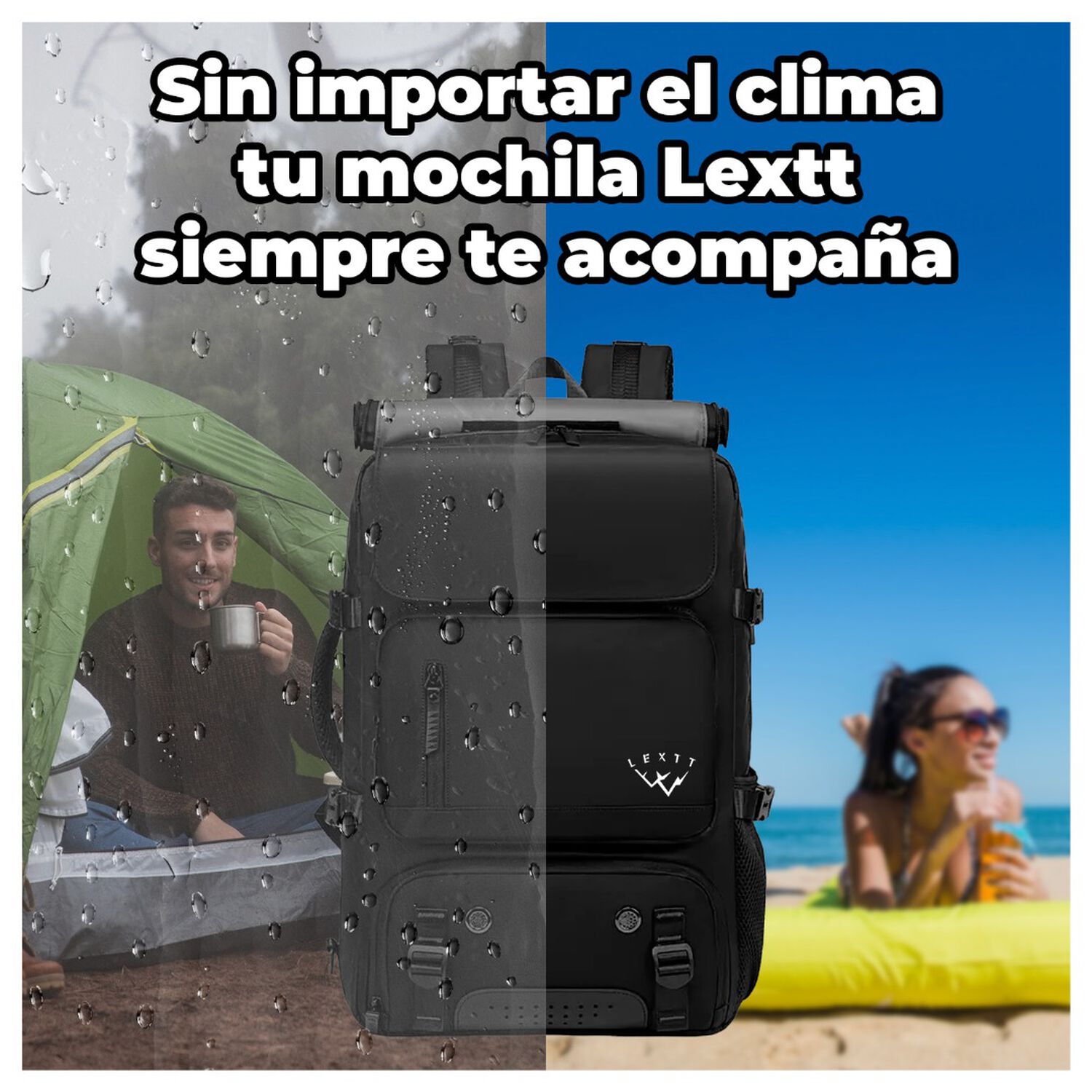 Mochila Multifuncional Viajera Impermeable Puerto Usb Dise&ntilde;o Expandible image number 2.0