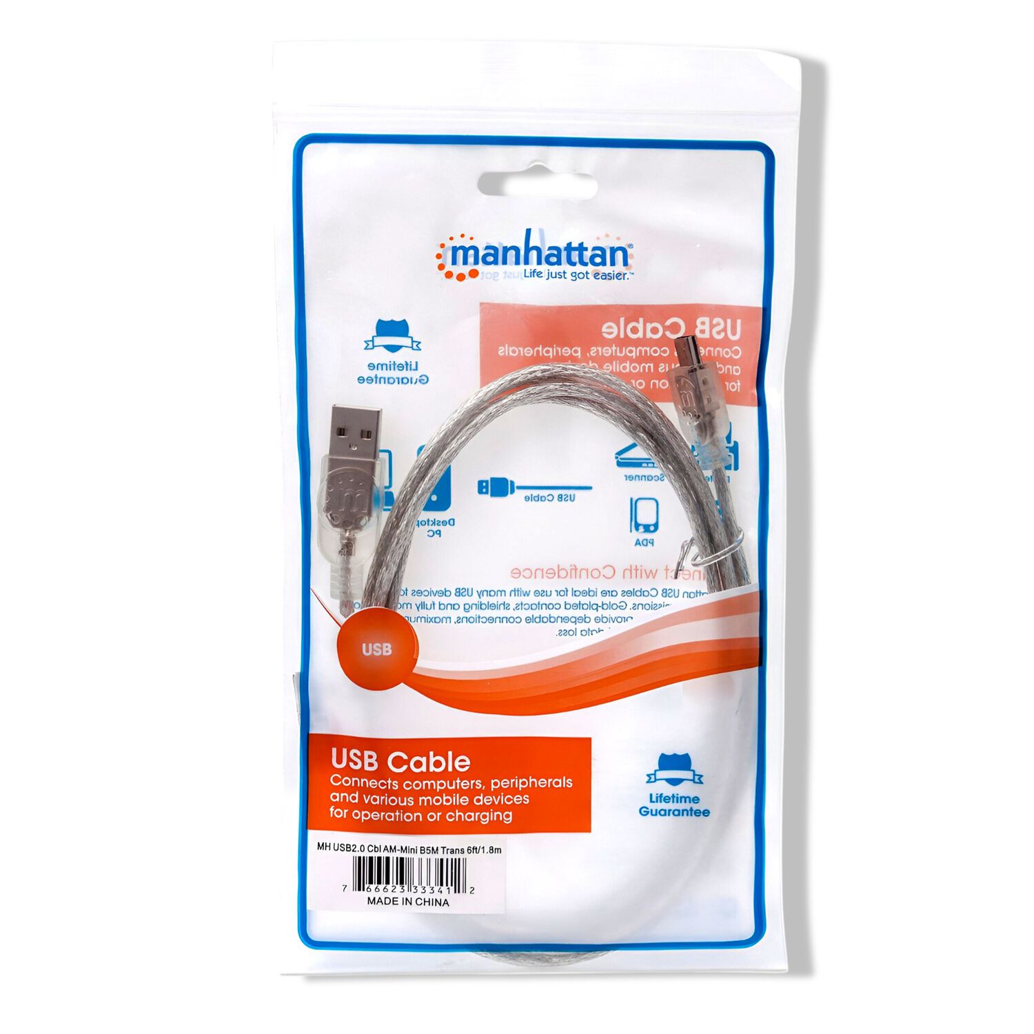 Cable De Datos Mini Usb Profesional 1.8m Manhattan 5pines V3 image number 2.0