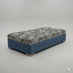 Cama 1.5 Plaza Box 30 Cm L180 Cm + Colchon Modelo Ideal / Con Patas De 6.5 Cm (gris)
