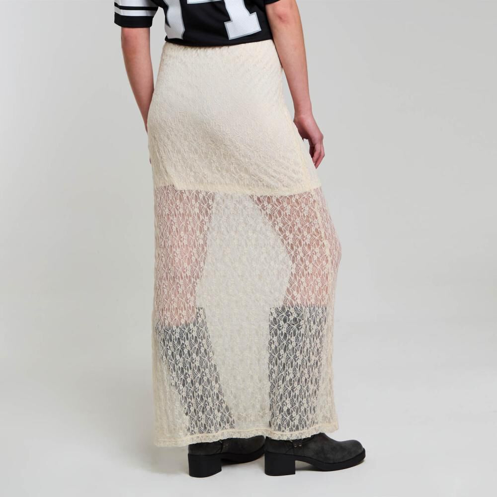 Falda Larga Encaje Tiro Medio Mujer Rolly Go image number 3.0