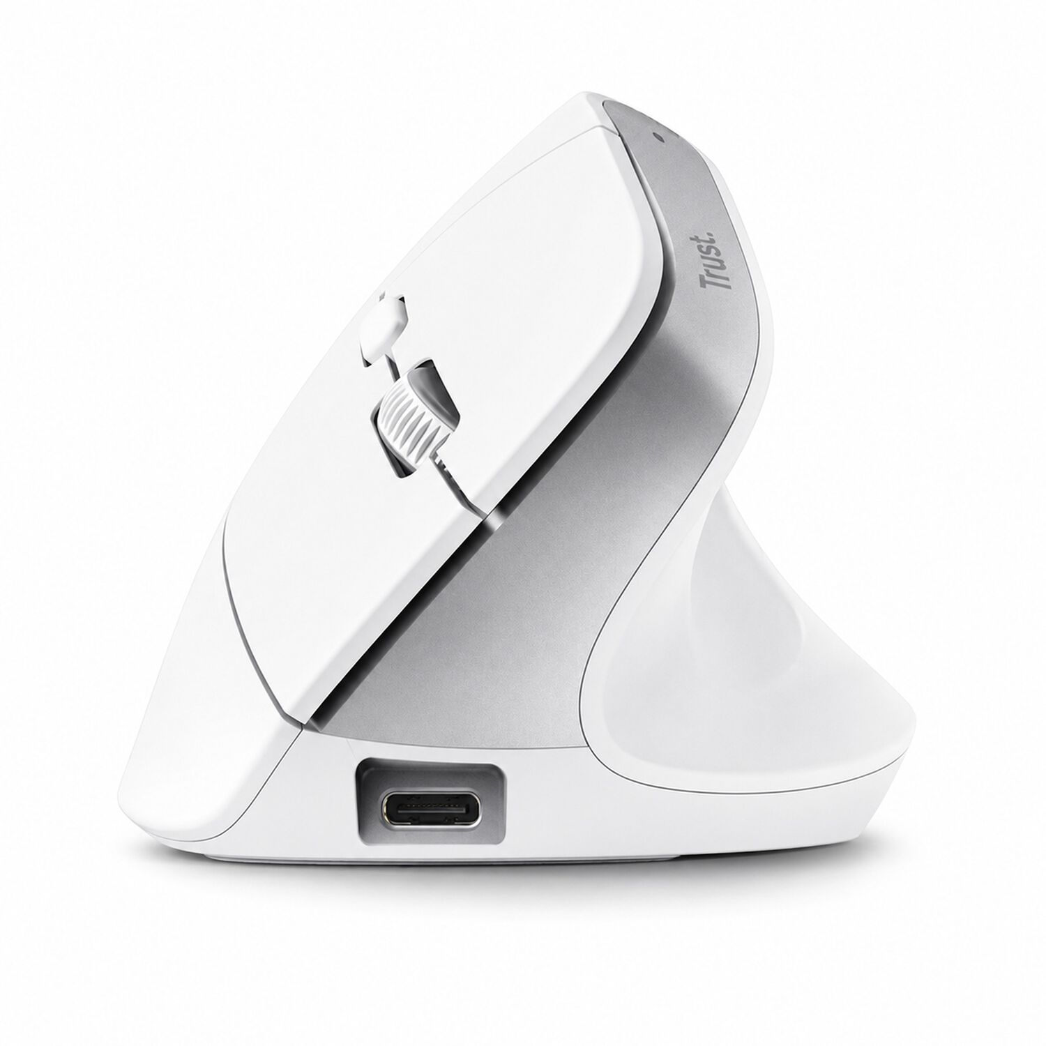 Mouse Vertical Inal&aacute;mbrico Dual Ergon&oacute;mico Trust Bayo+ White image number 4.0