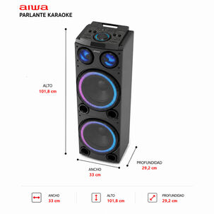 Parlante Karaoke Bluetooth Radio Fm Aiwa 50w X2 Aw-poc14