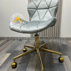 Silla Escritorio Mariposa Felpa Pedestal Dorado