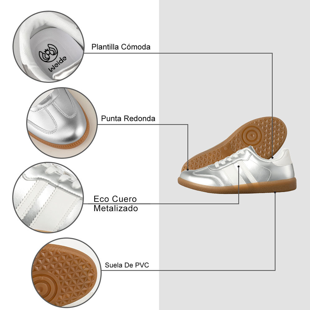 Zapatilla Deportiva Casual Mujer Eco Cuero Weide Tfa200 image number 5.0
