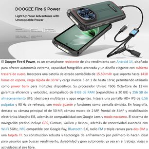 Doogee Fire 6 Power: Celular Rugged Android 14, 50mp, 15.50mah