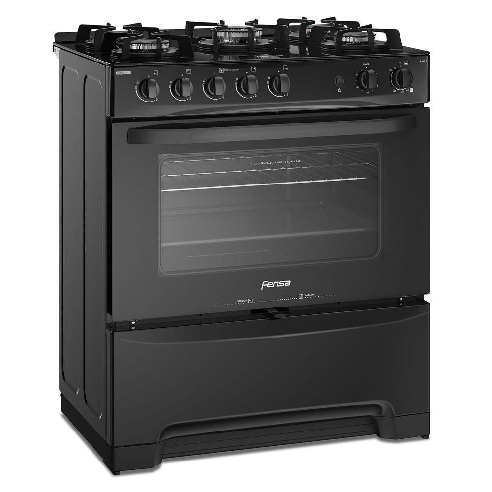 Cocina A Gas 5 Platos Fensa Vaporbake F 6000 T Negra image number 8.0