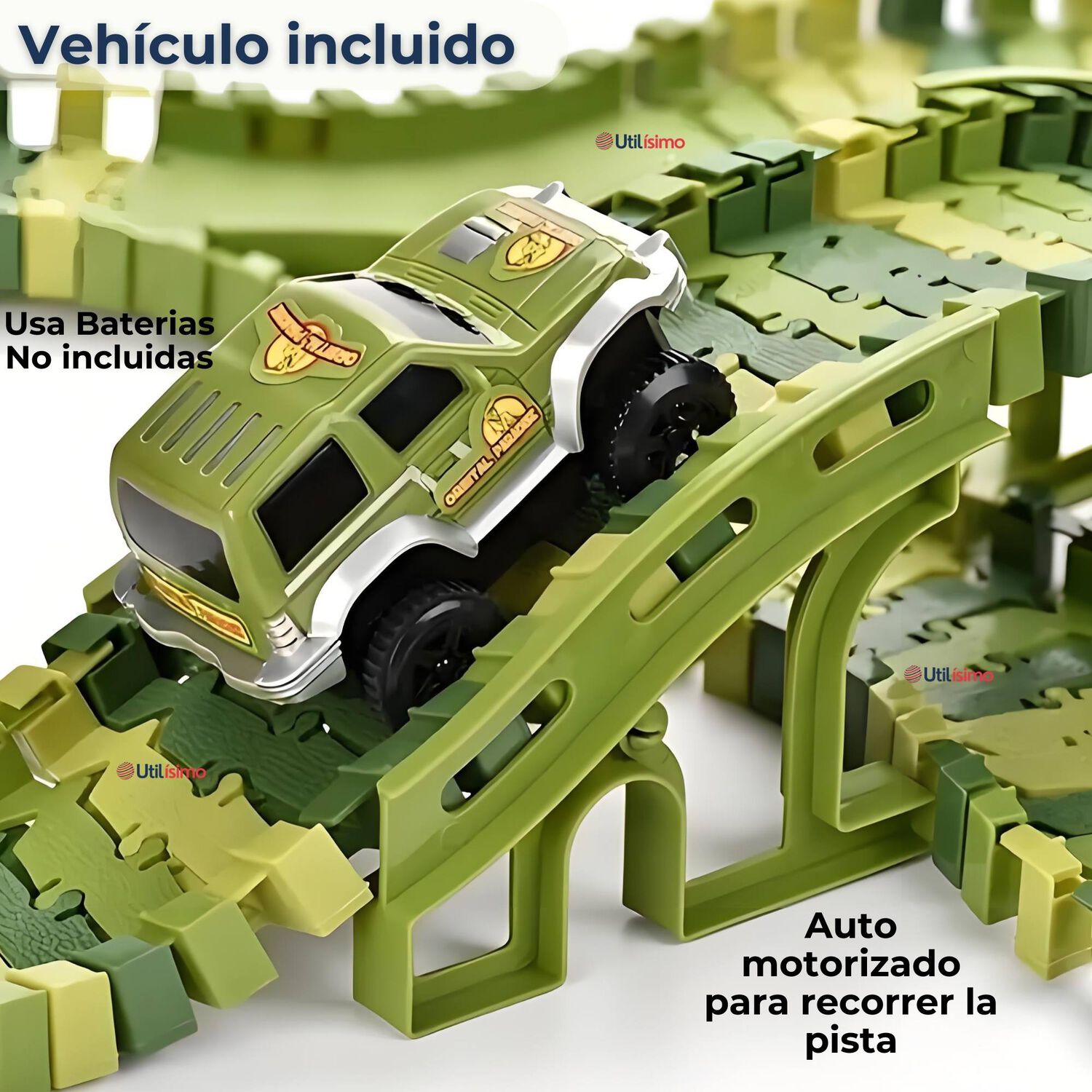 Pista Carreras De Auto Juguete Flexible Dinosaurio 120 Piezas Ni&ntilde;os image number 5.0