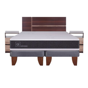Cama Europea Cic New Ortopedic / King / Base Dividida + Set De Maderas