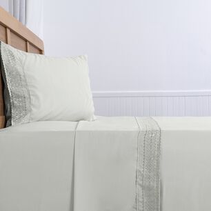 Sabana Estampada Plumetti Broderie 1.5 P Celeste