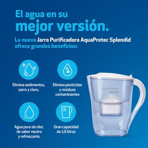 Jarra Purificadora De Agua 2,6 L Con Filtro Splendid