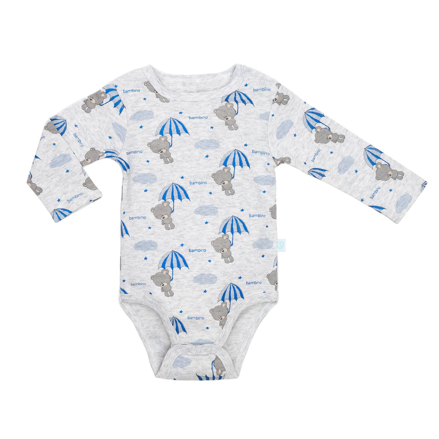 Set 2 Piezas Bodys Manga Larga Bambino Oso Celeste image number 2.0