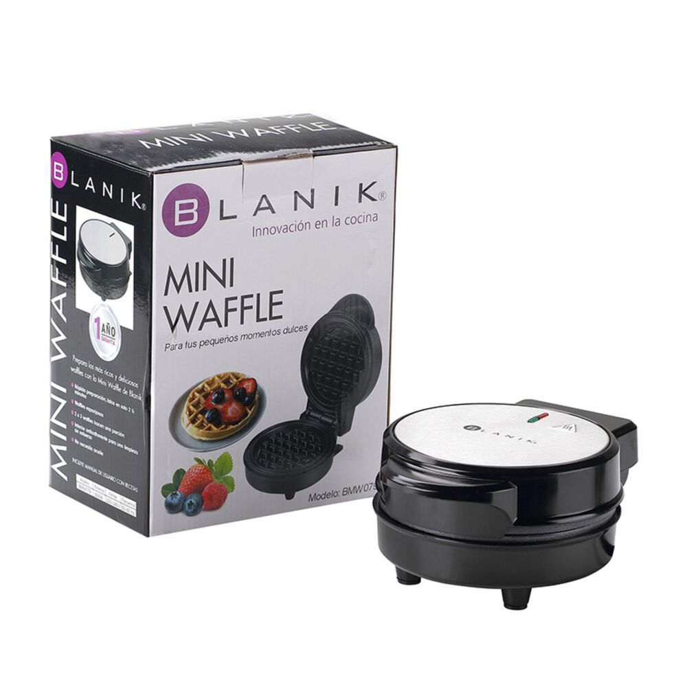Maquina Mini Waffle Individual 600w Negro Bmw079 Blanik image number 3.0